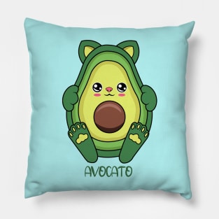 cute avocato kawaii for avocado ans cat lovers. Pillow