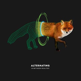 Fox walks through a Warp Portal in our Dimension T-Shirt