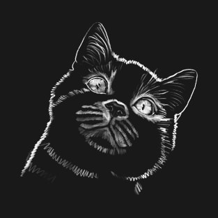 "Starry Eyed Cat" Jamie's Hand-Drawn Cat Collection T-Shirt