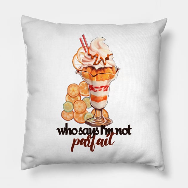 Confident Orange Parfait Dessert Pillow by Mamory-food