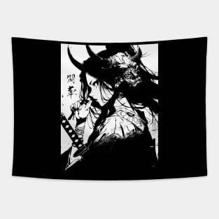 Vaporwave Cyberpunk Yakuza Japanese Samurai Girl #3 Tapestry