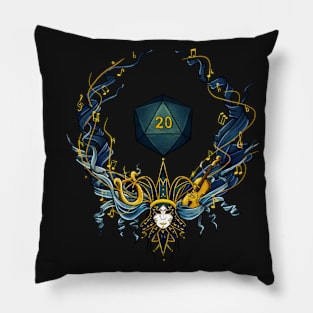 DnD bard symbol - blue Pillow