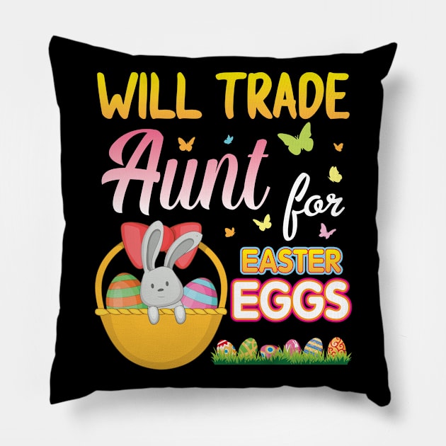 Bunny With Eggs Basket Will Trade Aunt For Easter Eggs Candy Pillow by Cowan79