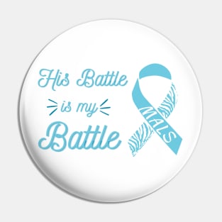 His Battle is my Battle (ribbon) Pin