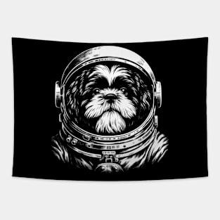 Fluff and Fancy Shih Tzu Space Dog, Stylish Tee Extravaganza Tapestry