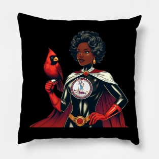 Richmond Virginia 1970s Black Female Comic Book Superhero RVA Pillow