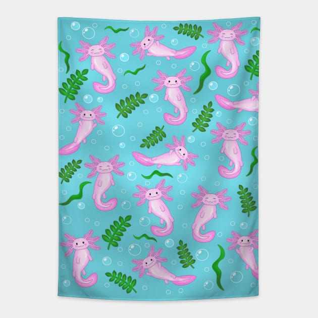 Axolotl pattern Tapestry by Purrfect
