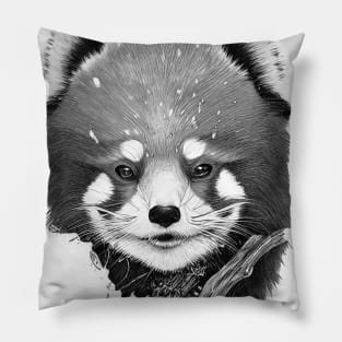 Red Panda Animal Wild Nature Illustration Line Epic Illustration Line Art Pillow