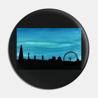 London Skyline Teal Mini Pin