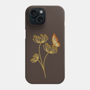 Retro Butterfly on Plant Phone Case