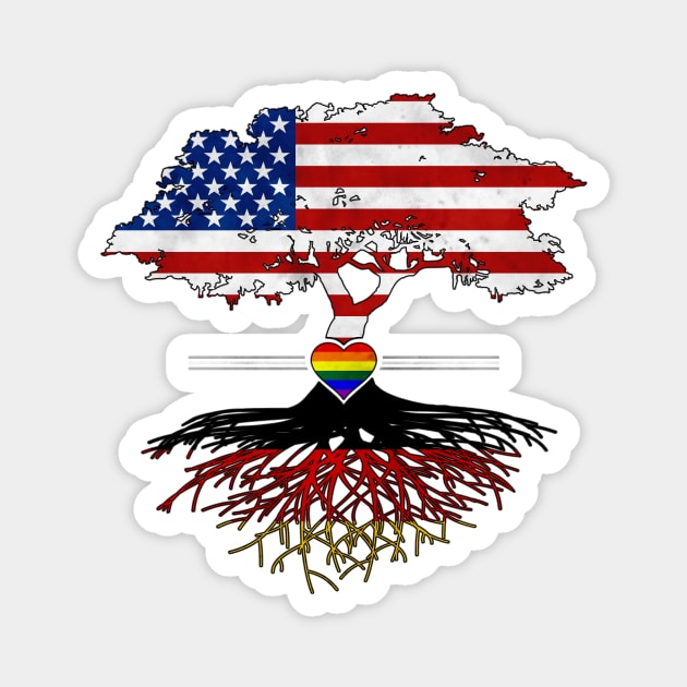 American Grown German Roots Gay Heart LGBT Pride Magnet by wheedesign