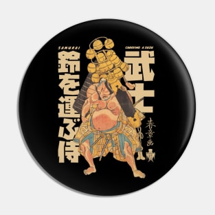 Samurai Carrying a Suzu Pin