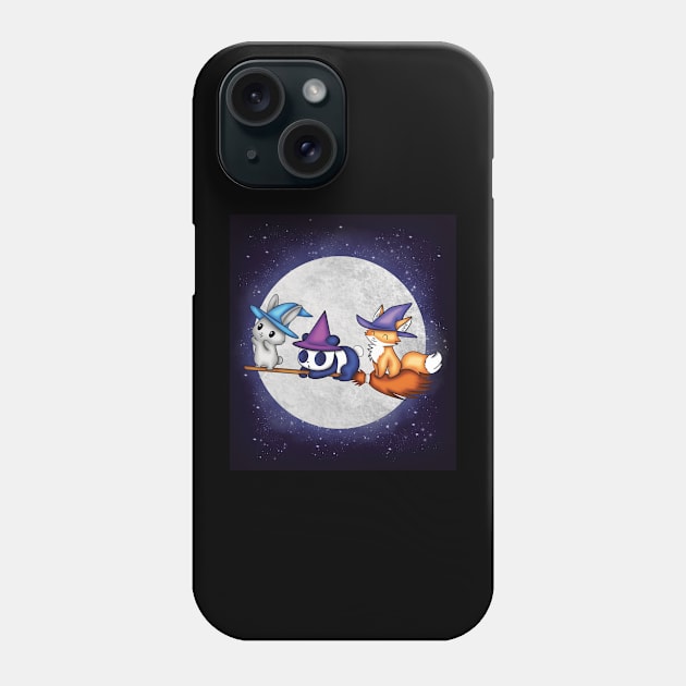 Witch’s broom ride at Halloween Phone Case by Eikia