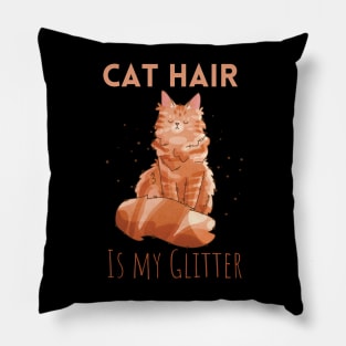 Cat Hair is My Glitter - Red Maine Coon Cat Pillow