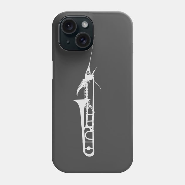 Swordfish Trombone (White) Phone Case by DMBarnham