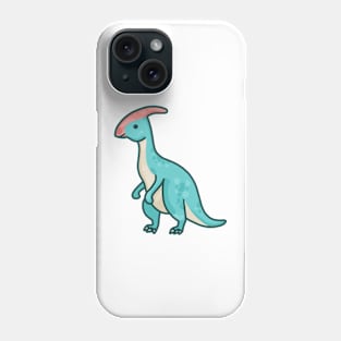 Cute blue parasaurolophus, dino, dinosaur Phone Case