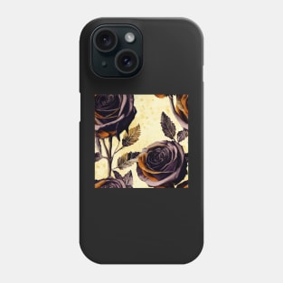 Black rose watercolor rose Phone Case