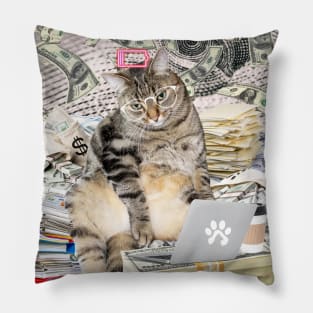 Cat meme - High Salary People Pillow