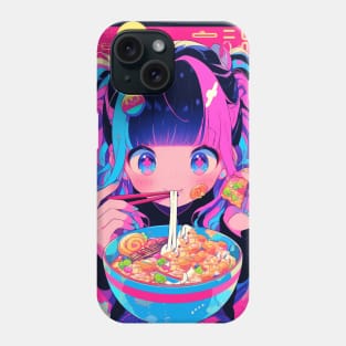 Cute Anime Girl |  Ramen Noodles | Hentaii Chibi Kawaii Design Phone Case