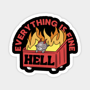 Everything Is Fine Funny Cute Baphomet Magnet