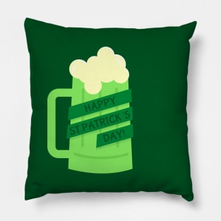 happy st patricks green beer Pillow