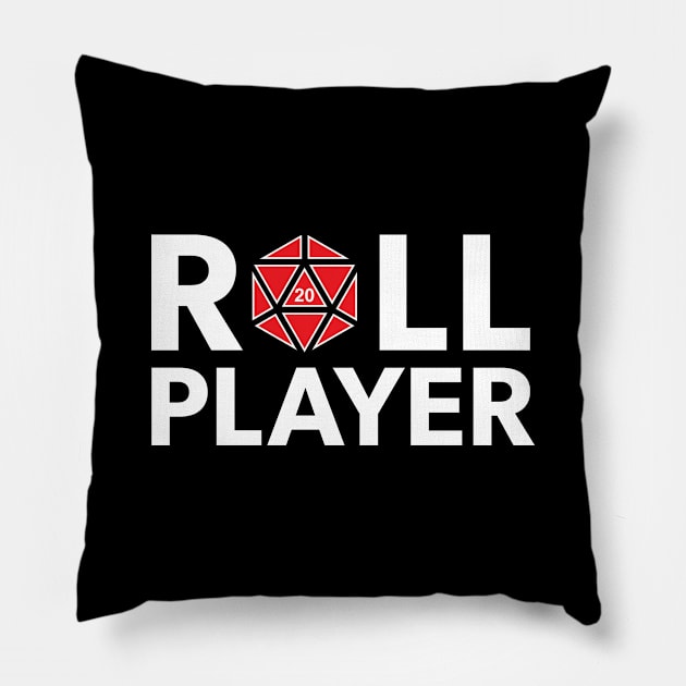 Roll Player (Red d20) Pillow by NashSketches