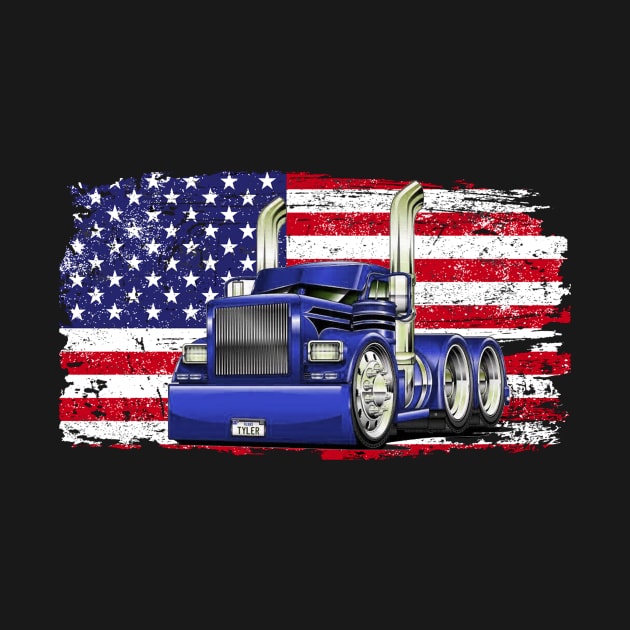 Trucker American Flag Truck Driver Shirt Truck Driver Gift by jrgmerschmann