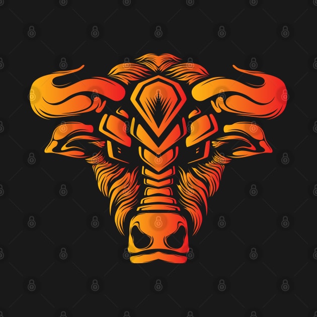 Angry Bull Head Design by Eskitus Fashion