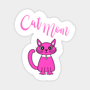 Pink Cat Mom Magnet