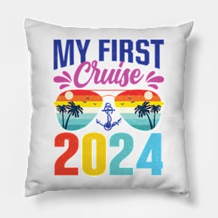 My First Cruise 2024 Vintage Crusing 2024 Pillow