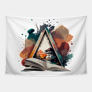 bookish vintage village Tapestry