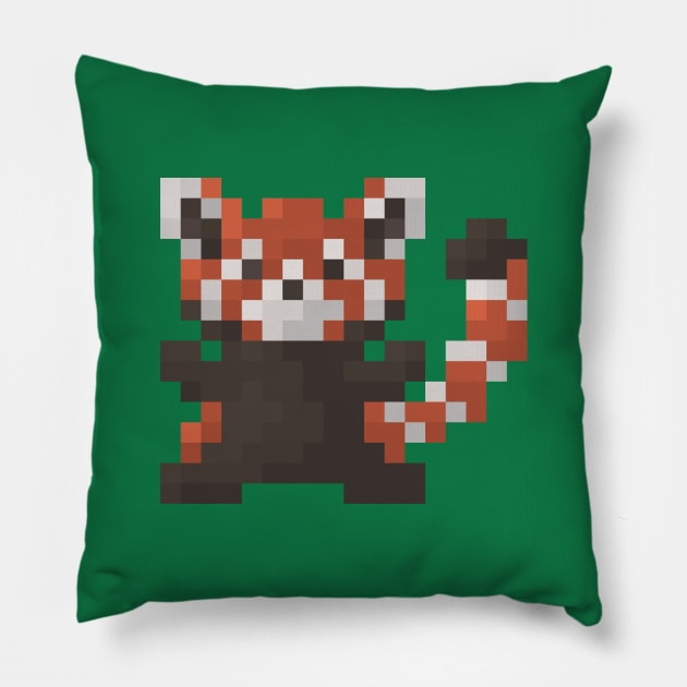 Cute Red Panda Pixel! Pillow by Tatsu_chan