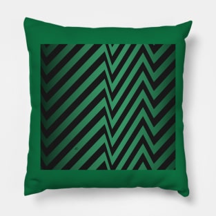Emerald green zebra stripes #home #decor # green #semerald # dark green #retro Pillow