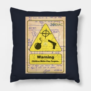 Zodiac Killer - Bus Bomb Warning Sign Pillow