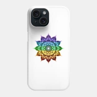 Mandala of Chakras in the 7 colors of the rainbow Phone Case