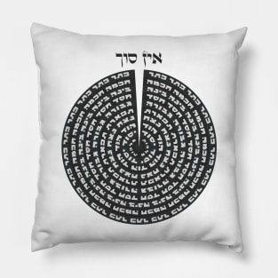 Kabbalistic Creation - Hebrew Sefirot Monochromatic Black & White Pillow