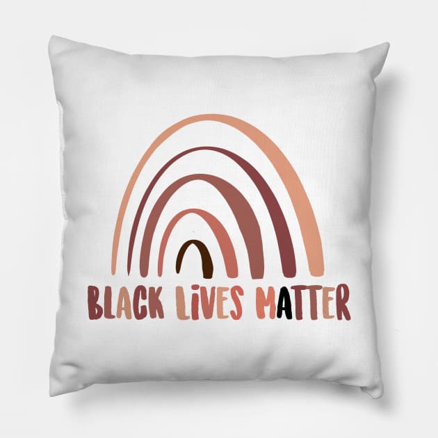 Black Lives Matter Black brown melanin rainbow Pillow by MimiS