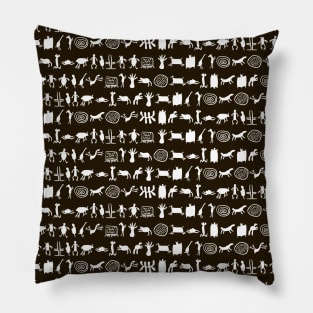 Ancient petroglyphs pattern art Pillow
