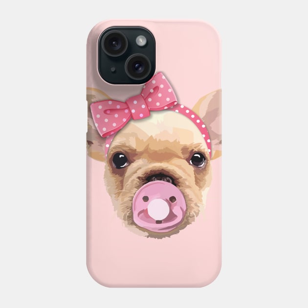 Bulldog with headband Phone Case by thedailysoe