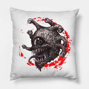 Beholder Red / Doodles & Dragons Pillow