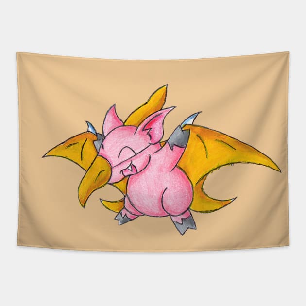 Pterapiggy Tapestry by KristenOKeefeArt