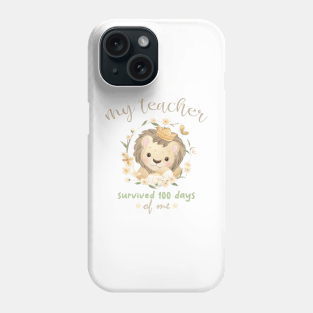 My Teacher Survived 100 Days Of Me, Gift Idea For Kid Student, 100 Days Celebration Phone Case