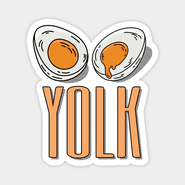 Retro Design Yolk Boiled Egg Magnet by Batasrealitas