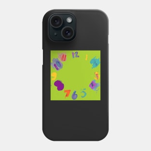 Lime O'Clock with Numbers, watercolor Phone Case