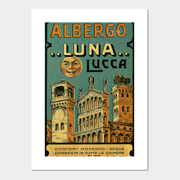 Albergo Luna Vintage Travel Art Posters And Art Prints Teepublic Uk