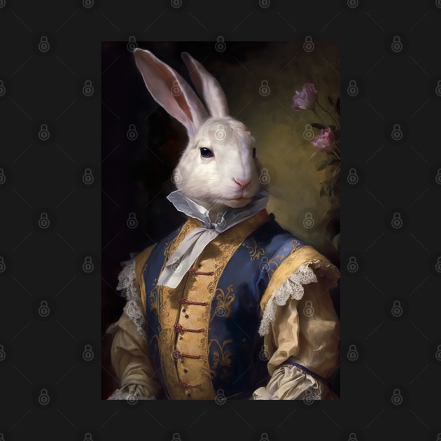 White Rabbit Classic Portrait by YeCurisoityShoppe