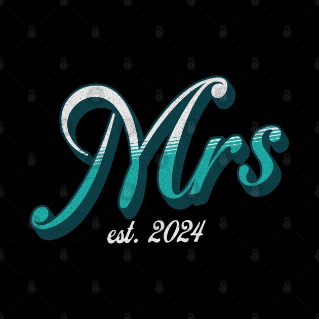 Mrs. EST. 2024 Newlywed Bride Celebration of Marriage by JJDezigns