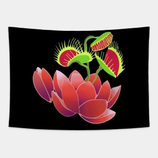 Venus Flytrap Lilly Floral Trippy Artwork Tapestry