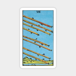 Eight of wands tarot card Magnet