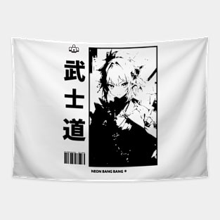 "Bushido" Japanese Samurai Streetwear Anime Girl Manga Aesthetic Tapestry